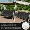thumbnail image 7 of Snubbull Swing Replacement Cushion, Outside Bench Cushion with Backrest, 2-3 Seater Cushion with 6 Ties for Outdoor Furniture, 60 x 40 x 5 inches Porch SwingCushion Garden Bench, Black, 7 of 7