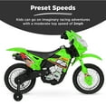 thumbnail image 5 of Best Choice Products 6V Kids Electric Battery Powered Ride On Motorcycle w/ Training Wheels, Lights, Music - Green, 5 of 9