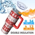 thumbnail image 5 of Christmas 40oz Tumbler– Stainless Steel Insulated Tumbler with Handle and Straw, Large Capacity Travel Cup for Hot & Cold Drinks, 5 of 7