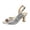 A-Silver343, variant on Womens Heeled Sandals Sparkly Opulent Padded Open Toe Elastic Slingback Glitter Heeled Sandals Summer Wedding Party Event Sandals