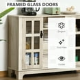 thumbnail image 4 of HOMCOM Sideboard Buffet Cabinet, Glass Door Kitchen Cabinet, Coffee Bar Cabinet with Storage Drawers & Adjustable Shelves for Living Room, White Oak, 4 of 9