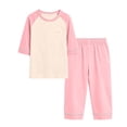 thumbnail image 6 of Cethrio Girls' Pajama Sets Short Sleeve, Summer Casual 2 Piece Color Block Kids' Sleepwear Pink Size 14, 6 of 8