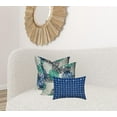 thumbnail image 3 of HomeRoots 409998 20 x 20 x 12 in. Blue & White Zippered Floral Throw Indoor & Outdoor Pillow, 3 of 3