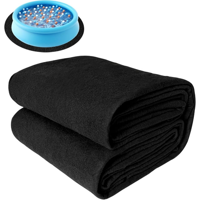 Tapis de Piscine Rond 250g/m2 pour Piscines hors Sol, Résistant aux Perforations, Prolonge la Durée de Vie (10 Pieds)