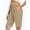 Khaki, variant on PPYOUNG Women's Bermuda Short Knee Lengh Comfy Drawstring Shorts with Pockets for Summer 2025