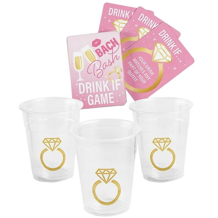 Fun Express Bachelorette Party Drinking Game Cards & Cups Kit - 90 Pc.