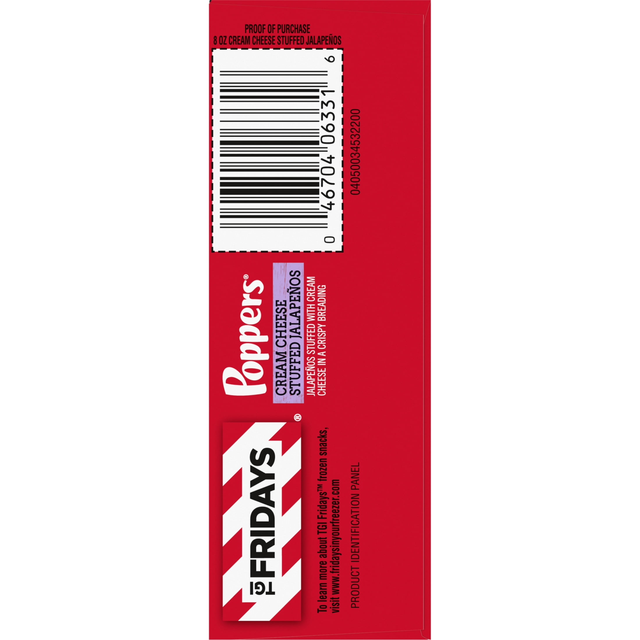TGI Fridays Frozen Appetizers Cream Cheese Stuffed Jalapeno Poppers, 8 oz Box Regular