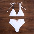 thumbnail image 5 of UTSJKR Two Piece Swimsuit for Women Halter Top Swimsuits for Women Summer Fashion Tied Straps Womens Two Piece Bathing Suits White L, 5 of 8
