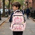 thumbnail image 4 of Yuyamidu Axolotl Ice Cream Backpack for Girls 6-10 Elementary School 1st-4th Grade 17 Inch Lightweight Multiple Compartments Bookbag with Padded Straps Back to School, 4 of 8