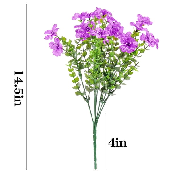 Ramo de flores artificiales violetas para decoración del hogar, oficina o boda. Ramo de flores artificiales de 7 puntas, de aspecto realista, para jarrones, centros de mesa y arreglos florales.