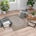 thumbnail image 1 of Mandala Turkish Area Rug, Lotus Inspired Flower Lace Circle Ornate Retro Pattern Eastern Universe Theme, Soft Carpet for Living Room Decor with Distressed Look, 5.2' X 7.6', Dusk White, by Ambesonne, 1 of 4