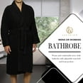 thumbnail image 4 of Superior Terry Cotton Adult Unisex Soft Lightweight Bathrobe, Medium, Black, 4 of 8