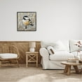 thumbnail image 2 of Bird Perched Pussy Willow Wildlife Animals & Insects Painting Black Framed Art Print Wall Art, 2 of 7