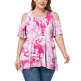 thumbnail image 5 of JuneFish Women's Plus Size Cold Shoulder Short Sleeve Tunic Top Loose Casual Blouse, 5 of 7