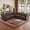 Dark Brown + PU Leather + 5 Seat, variant on Sectional Sofa Couch for Living Room, L Shaped Reversible Modern Chesterfield Sofa with Rolled Arms and Nailhead, 5 Seat Tufted Couch for Small or Large Space(Dark Brown) PU Leather