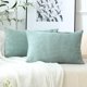 thumbnail image 4 of Fundas de almohada de pana de 45,7 x 45,7 cm y 30,5 x 50,8 cm, juego de 2 para sofá, cama, sala de estar, decorativas, suaves, cuadradas, a rayas, con cremallera invisible., 4 of 6