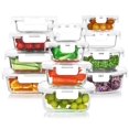 thumbnail image 1 of Juego de recipientes de vidrio para almacenamiento de alimentos KOMUEE, 24 piezas, color blanco, 1 of 6