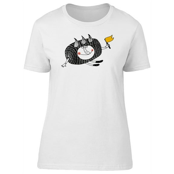 Cool Happy Brownie, Cupcake T-Shirt Women -Image by Shutterstock, Female Large