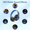 thumbnail image 6 of Wireless Bluetooth Headphones Over Ear, Foldable Bluetooth Headphones with 6 EQ Modes, 40 Hours Playtime HiFi Stereo Headset with Mic, Soft Ear Pads, TF/FM for Cellphone/PC/Home (Black & Gold), 6 of 7