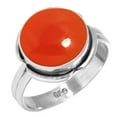 thumbnail image 1 of 925 Silver Ring For Women - Girls Orange Natural Carnelian Stone Silver Ring Size 10.5 August Birthstone Boho Silver Ring Size 10.5 Gift For Mother On Easter 925 Gemstone Silver Jewelry, 1 of 6