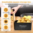 thumbnail image 2 of Grusce 3Pcs Onion Garlic Potato Storage Box Set Carbon Steel Potato Onion Storage Bin with Vent Hole Vegetable Keeper Containers Potato Onion Garlic Jars Storage Canisters for Vegeatables, 2 of 8