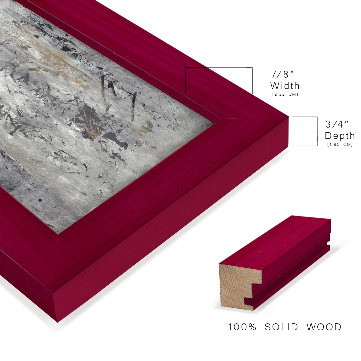Ancient Marks II - Framed Print w/glass - Cherry Red