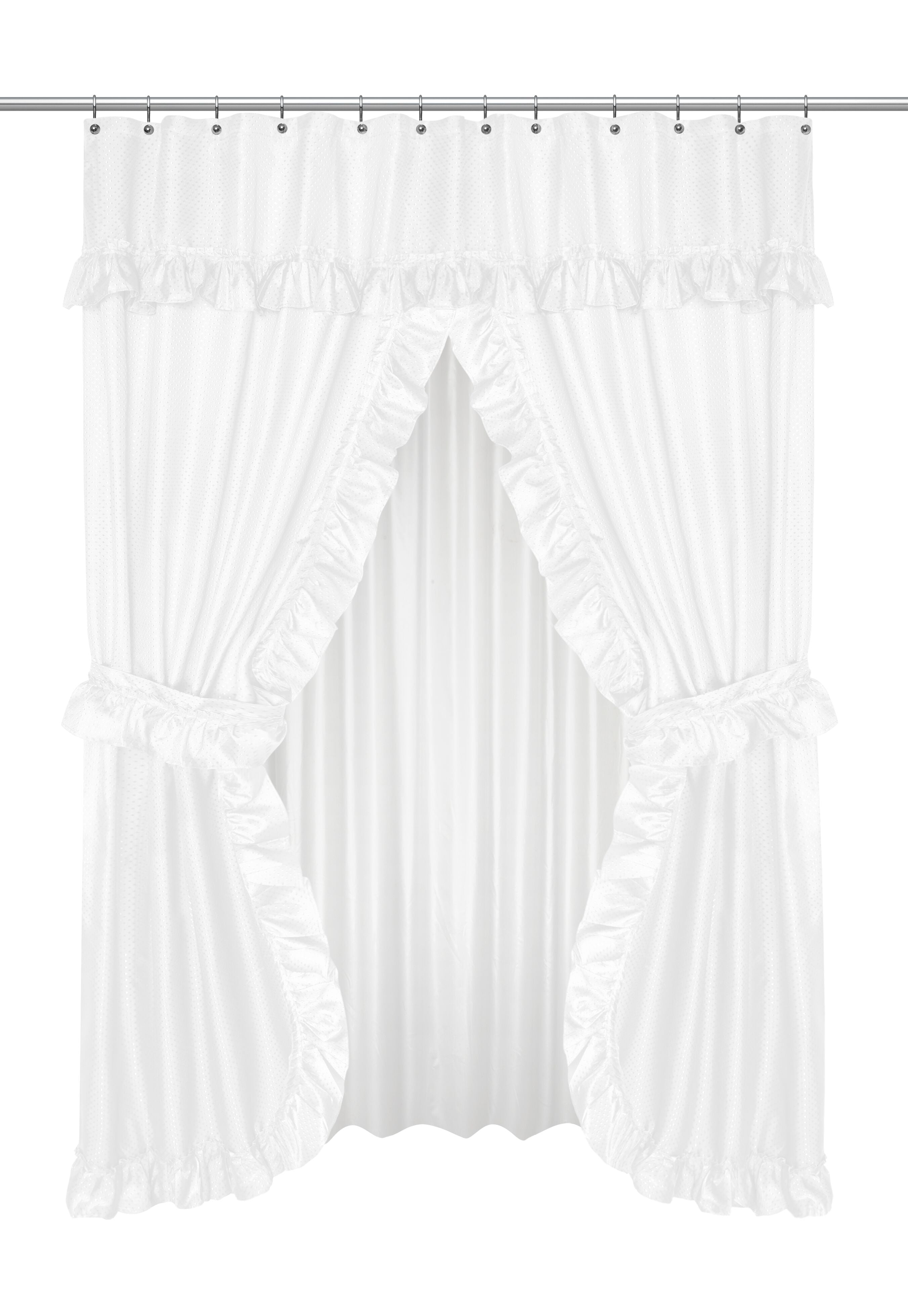 GoodGram Lauren Complete 5 Piece Attached Shower Curtain & Valance Set