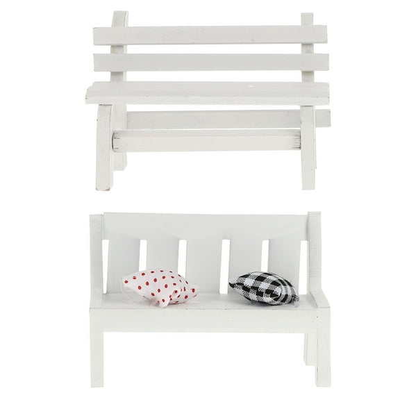Raindrops 2 Pcs Dollhouse Chair Porch Furniture Outdoor White
