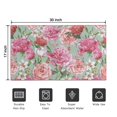 thumbnail image 5 of Pink Flowers Crystal Velvet No Slip Floor Mat, Entryway Doormat Durable Low-Profile Mat Home Decor, Welcome Mats Washable Kitchen Bathroom Laundry Bedroom Living Room Door Mats 30x17in, 5 of 7