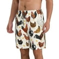 thumbnail image 2 of Bixox Men's Roosters and Chickens printing Casual Classic Fit Short Summer Beach Shorts, 2 of 6