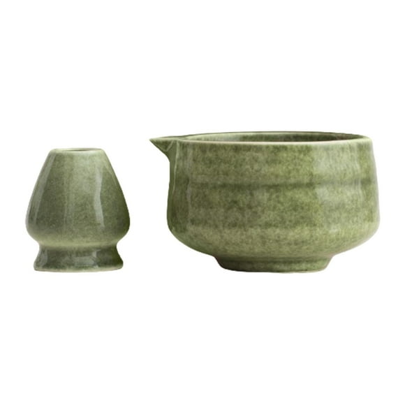 Ceramic Matcha Bowl Tazón de té de para mezclar, con soporte para , hecho a mano para amantes del té de café con leche amigo