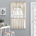 thumbnail image 4 of Ellis Curtain Plaza Classic Ticking Stripe Printed 1.5" Rod Pocket Tailored Tiers 56" x 24" Tan, 4 of 5