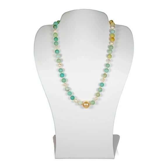 MGR! My Gems Rock Blue Gemstone and Freshwater Pearl Necklace, 1 Count