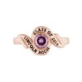 thumbnail image 2 of Order Now for 2025 Graduation, Freestyle Women's 14K Rose Gold over Sterling Swirl Bypass Round Birthstone Class Ring, Personalized, High School or College Graduation, 2 of 8
