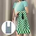 thumbnail image 2 of Modèle de Grille Dame Sac à Main Sac à Main Sac à Main Femmes Tissé Épaule Femmes Fourre-Tout Rose Vert, 2 of 8