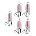 thumbnail image 4 of 5 cucharas de pesca, señuelos de pesca de lanzamiento largo con anzuelos, cebos para lubina de agua dulce Plata 10g, 4 of 9