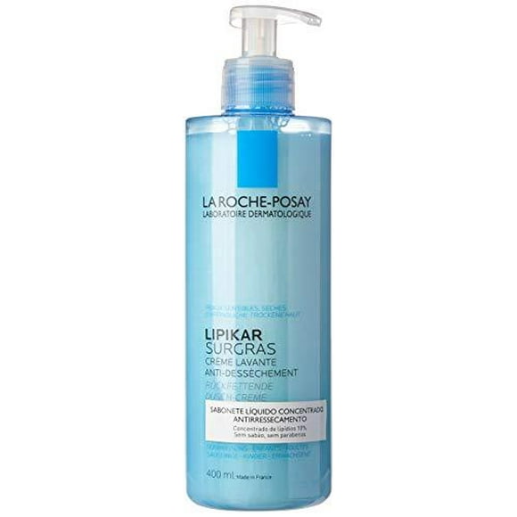 La Roche-Posay Body Wash, Lipikar Surgras Concentrated Anti-Dryness Shower-Cream for Dry Skin, with Niacinamide, Soap-Free, 400mL