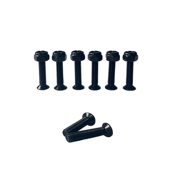 Advancent Skate Board Bridge Nails Nut Kit Herrajes a prueba de herrumbre Tornillos Accesorios patinar Negro 29mm
