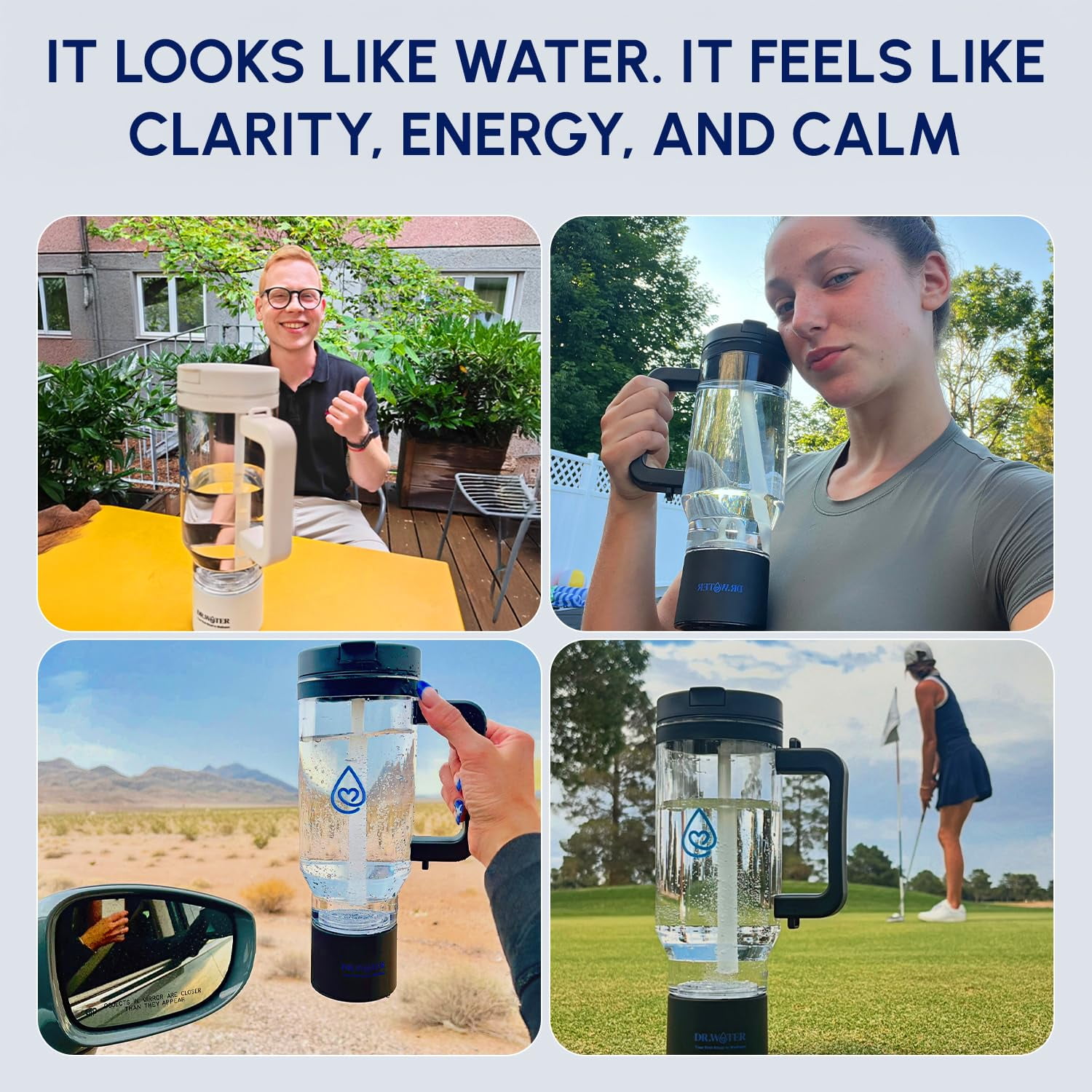 Dr. Water Hydrogen Water Tumbler, 32oz, 3X Hydrogen Concentration