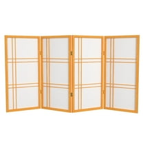 Red Lantern 3 ft. Short Double Cross Shoji Screen - Honey - 4 Panels