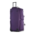 thumbnail image 3 of 33 inch Jumbo size 8 Pocket Lightweight Rolling Duffel Bag, Suitcase with Push Button and Hide Away Retractable Handle for Business, Study, Travel, Work, Dark Lavender, 3 of 5