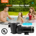 thumbnail image 2 of VEVOR Above Ground Pool Pump, 1HP, 80 GPM Max. Flow Single Speed Swimming Pool Pump, 120V 3450 RPM 36 ft Max. Head Lift Pool Pump with Filter Basket, for Above Ground Pools Hot Tubs Spas, Tested to UL, 2 of 9