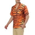thumbnail image 4 of INSPIRE CHIC Men's Animal Print Short Sleeves Button Up Summer Hawaiian Shirts M Brown Black, 4 of 7