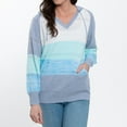 thumbnail image 2 of Elsie & Zoey Avalon Crochet Color Block Long Sleeve Hooded Pullover for Women, 2 of 8