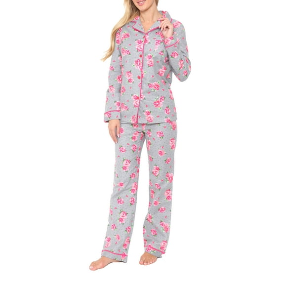 White Mark Women's Flannel Pajama Set - Extended Sizes