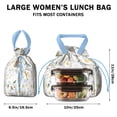 thumbnail image 5 of Pioneer Flower Floral Print Pattern Drawstring Lunch Bag Women - Drawstring Lunch Bag Insulated for Work Office - Stain-Resistant Large Lunchbags for Women with Multi-Pockets, 5 of 6