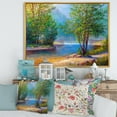 thumbnail image 3 of Designart Green Trees By The Riverside FLOAT FRAME WALL ART, 3 of 4