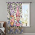 thumbnail image 3 of Blue Purple Gnomes Semi Sheer Curtains Drapes for Living Room,Bedroom,French Doors Window 63 Inches Long,Spring Vintage Hydrangea Flower Leaf Rod Pocket Chiffon Curtain Drapery Voile Draperies Panel, 3 of 8