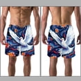 thumbnail image 3 of luoweisi Men's Beach Shorts Quick Dry Swim Trunks with Mesh Lining Peace Dove 2XL, 3 of 5