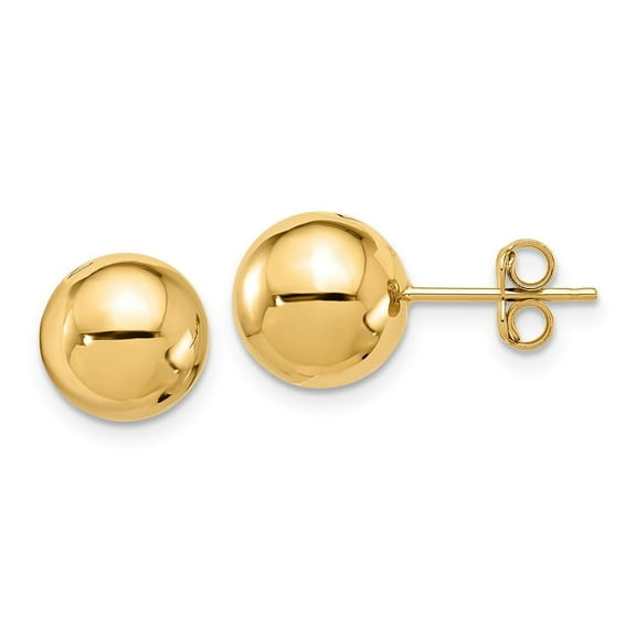 14k Yellow Gold (10mm) Ball Stud Earrings